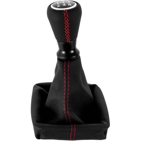 Applicable à la marque 206 levier de changement de vitesse handball cache anti-poussière, couture en cuir intégré cache anti-poussière de poignée de changement de vitesse (rouge) (1/2)