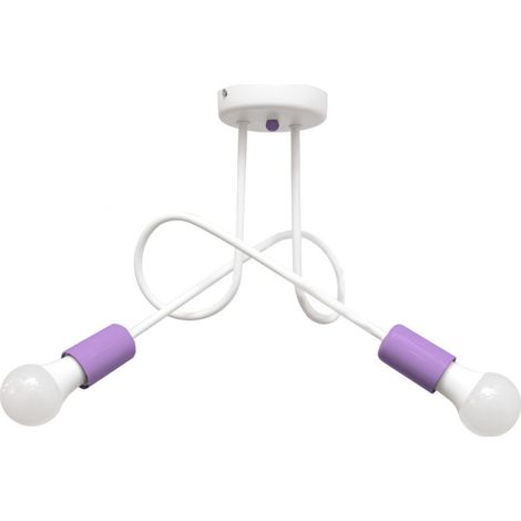 Helam OXFORD Plafonnier semi-encastré à bras multiples blanc, violet 38 cm