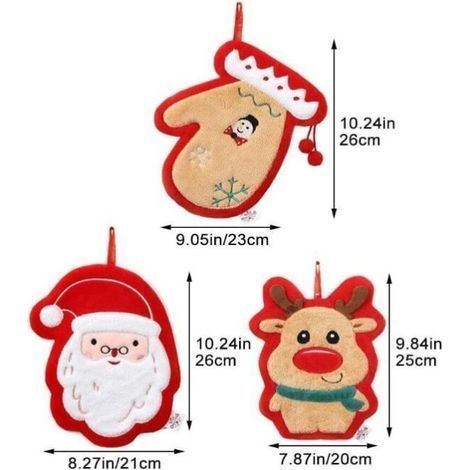 Serviette main de Noël,essuie-main de Noël,avec boucle de suspension,serviette absorbante,pour maison,cuisine,salle de bain,évier (1/3)