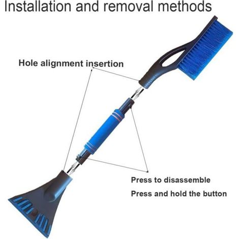 Brosse À Neige - Grattoir À Glace - 2 En 1 - Pour Voiture - 60 Cm - ABS Et Poils Doux - 1 Pièce (1/4)