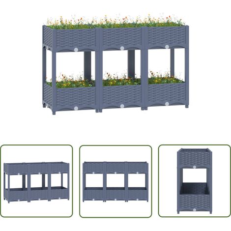 The Living Store Hochbeet 120x40x71 cm Polypropylen - Hochbeet - Pflanzgefäß - Gartenmöbel - Outdoor Dekoration - Polypropylen (1/5)