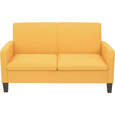 Divano 2 posti per soggiorno soggiorno interno casa 135 x 65 x 76 cm giallo 020020022