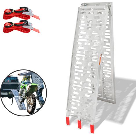 Wolketon Alu Auffahrrampe Faltbare Laderampe Max. 340kg Robust Verladerampe rutschfeste Oberfläche