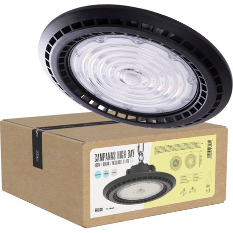 Grande Baie LED 100W 18 000Lm 6000ºK  IP65 Intensité variable 0-10V 100 000H [BX3-HVUFO100W-H-CW] (1/5)