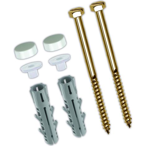 Kit de fixation WC autonome Toilet Plus, blanc, 1 jeu, 04510136/S, pièces de rechange universelles en acier inoxydable (1/4)