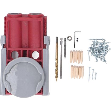Taschenloch-Bohrschablonen-Set, 15°-Schrägloch-Positionierer, DIY-Holzbearbeitungs-Klemmwerkzeug für 1/2‐1 1/2 Zoll Dicke