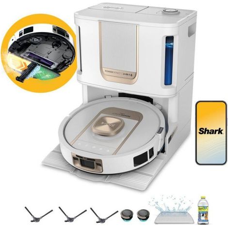 Aspirateur Robot  aspirateur laveur - SHARK - PowerDetect ThermaCharged AV2920XEEUWH - Base NeverTouch Pro - Auto-lavage a 85 °C - 650 W (1/5)