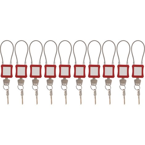 10 ensembles de verrouillage par câble de verrouillage avec clé, cadenas électrique en acier inoxydable pour l'entretien de l'équipement