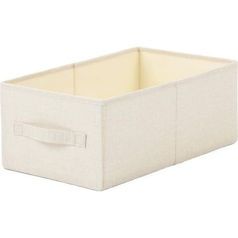 Faltbare Aufbewahrungsbox – Baumwolle und Leinen – 47 cm x 27 cm x 20 cm – Für Kleidung und Bettwäsche – 1 Stück (1/5)