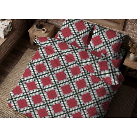 Copripiumino Sacco Piumone In 100% Cotone Disegno Tartan, misura1 Piazza e MezzacoloreTartan
