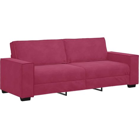 Canapé à 3 places,Sofa pour Salon,Banquette Rouge bordeaux 180 cm Velours CFW396381 (1/5)