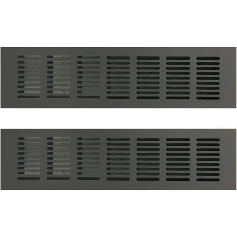 Grille de ventilation rectangulaire, grille de ventilation, grille de ventilation rectangulaire, grille de ventilation rectangulaire pour une ventilation idéale 80 × 250 mm 2 pièces (noir) (1/4)