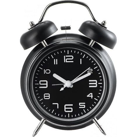 Réveil bruyant pour adultes au sommeil lourd, réveil silencieux à double cloche (sans tic-tac) pour chambre à coucher, chauve-souris (1/5)