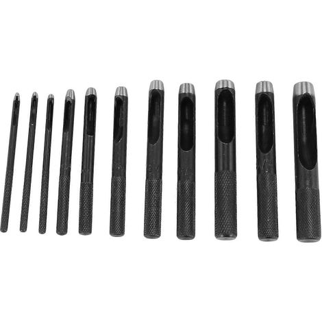 Ensemble de 11 emporte-pièces ronds pour bracelets de montre, cuir, joints, tissus, toiles et œillets (1-10 mm). (1/4)