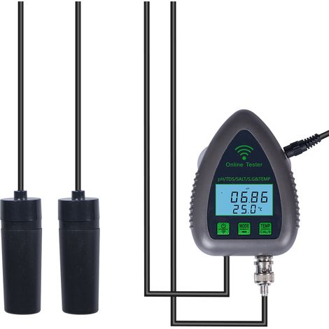 Monitor de calidad del agua Tuya Wifi 5 en 1 (pH, sólidos disueltos totales, densidad, salinidad, temperatura) - Medidor multifuncional (1/5)