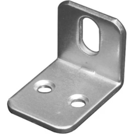 CONFEZIONE DA 4 PEZZI - SQUADRETTE CON ASOLA ORIZZONTALE 22x28x21MM - IN ACCIAIO NICHELATO