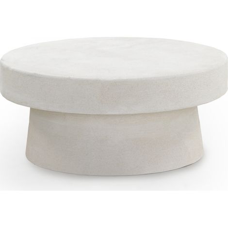 table basse en polyrésine couleur ciment blanc (1/2)