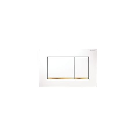 Geberit Sigma20 (ehemals Sigma30) eckige Betätigungsplatte für Zweimengenspülung: Weiß, Gold (115.883.KK.1) (1/4)