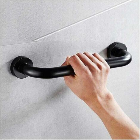 Barra di sicurezza per vasca da bagno, WC, doccia, per bambini, donne e anziani, 30 cm, nero