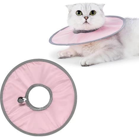Collerette Chat Anti Lechage,Collerette Chats Ajustable,Collier de Récupération Chat,pour La Récupération Postopératoire des Chatons et Chiots,Anti-Morsure(Rose) (1/5)