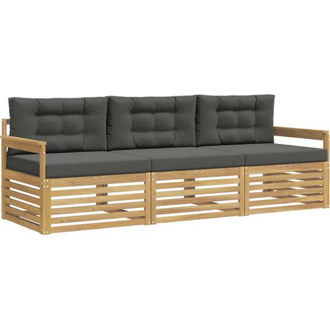 Outdoor Sofa Set 3 pcs White and Anthracite Polyester vidaXL