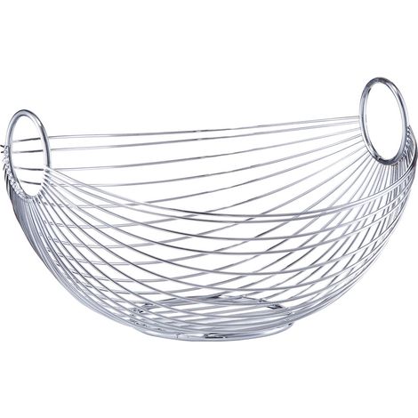 Cestino per frutta zeller 24895 cromato con manici 28x25.5x16 cm