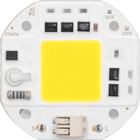 Eosnow Perle de lampe COB puce LED haute puissance haute luminosité lecteur gratuit pour lampe de bricolage projecteur éclairage intérieur 220V100W blanc chaud 2800K-3500K (1/5)