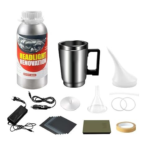 Automotive Headlight Retrofit Kit, 800g Polishing Solution, Complete Accessories, Sanding & Restoration (1/5)