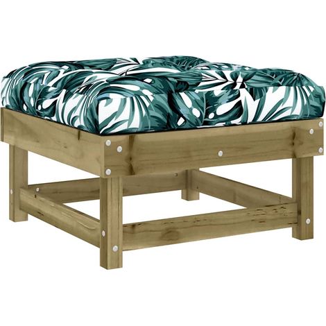 Taburete de jardín con cojín madera de pino impregnada vidaXL (1/5)