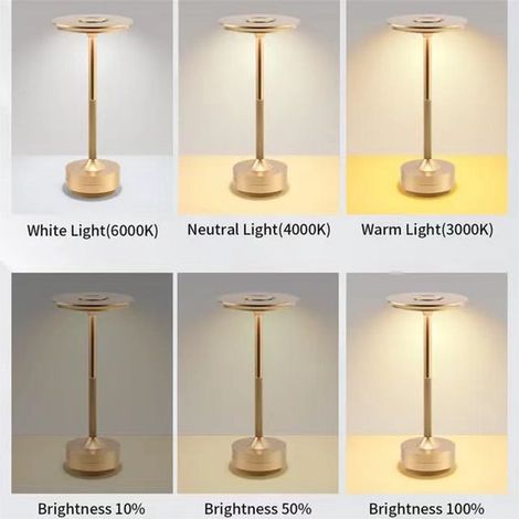 Lampada da tavolo senza fili, lampada da scrivania a LED ricaricabile con dimmer, 3 livelli di luminosità, design svedese per casa, ufficio, cucina o (1/5)