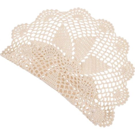 Tovaglietta all'uncinetto, realizzata a mano in cotone intrecciato, stile bohémien, stile moderno rustico (1/5)