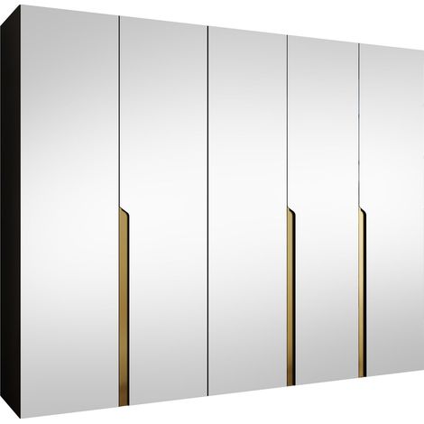 Armoire Hartford 592, Noir, 202x250x52cm, Portes d'armoire: Avec des charnières, Nombre d'étagères: 0 (1/5)