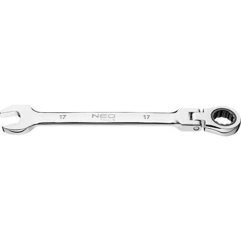Llave combinada con articulación y carraca de 17 x 230 mm