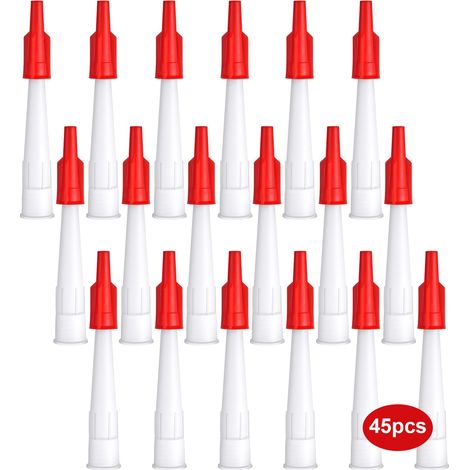 Puntas de cartucho, paquete de 45 puntas de repuesto de silicona transparente, punta de cartucho de silicona para pistola de silicona, boquillas de sellado para cocina, hogar (1/5)