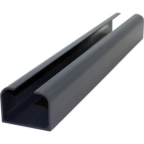 Paletto di recinzione in alluminio (inizio o fine) - Colore: Grigio antracite RAL 7015, Spessore: 3,6 cm, Larghezza: 5 cm, Lunghezza: 232 cm