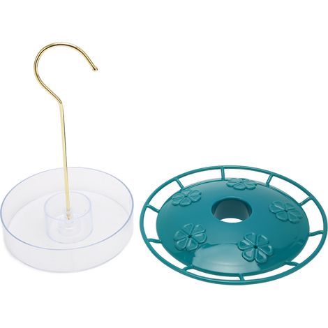 Mangeoire colibri 2 pièces, anti-fuite, facile à nettoyer et remplir, soucoupe suspendue avec crochet, vert foncé, pour jardin et terrasse (1/5)