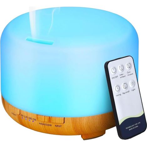 Diffuseur huiles essentielles 300 ml - Grain de bois LED - Aromathérapie (1/5)