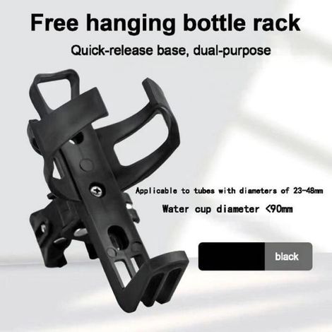 Porte-Bouteille - Support Pour Guidon Vélo Et Moto - Diamètre Compatible 1,5 À 4,2 Cm - Plastique ABS - Noir - 1 Pièce (1/5)