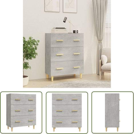 Buffet - Armoire de rangement Enfilade Gris béton 70x34x90 cm Bois d'ingénierie BV498412 - BonneVie (1/5)