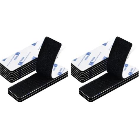 10 Stück doppelseitiges, kratzfestes Klebeband, extra starke Klettstreifen, wiederverwendbar, starkes doppelseitiges Klebeband, rechteckig, 3 x 10 cm (2er-Pack) (1/5)