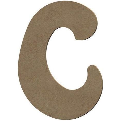 Lettre majuscule C en bois MDF à décorer - 8 cm