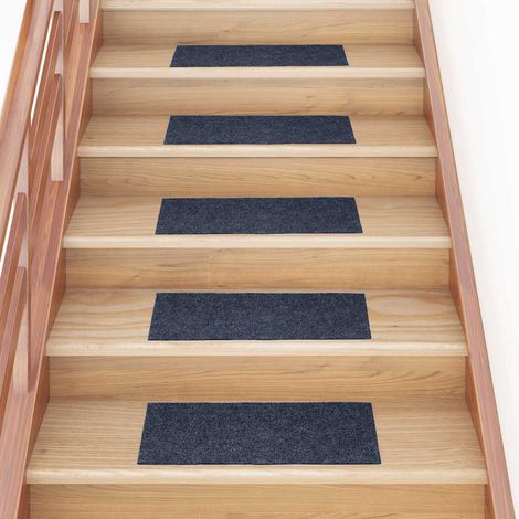 Stufenmatten Selbstklebend 30 Stk. 60x25 cm Grau Blau Rechteckig