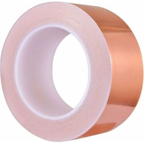 Ruban de Cuivre 30m x 50mm, Premium Feuille de Cuivre Bande, Ruban Adhésif EMC Blindage Ruban Adhésif pour Blindage EMI, Artisanat, Anti-limaces, Reparations Electriques, Circuits Papier (1/4)