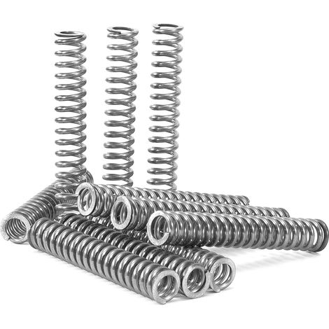 10 Pièces - Ressort De Compression - Acier Inoxydable - Haute Résistance 20kg - Pour Mécanique Et Électroménager - Argent - 2,2x13x80cm