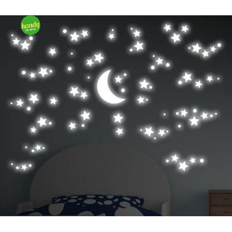 Sticker starry night fluo Crearreda adesivo murale frasi famose natura geometrie fantasie 47X67 CM (1/2)