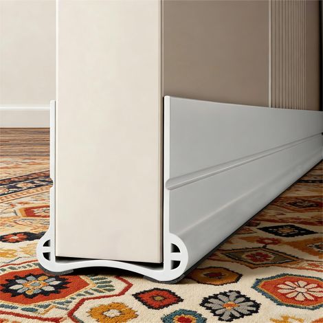 93cm Joint de Porte Anti Bruit Porte, Boudin de Porte Anti Courant d'air, Autocollant, Boudin de Porte pour Isolation Acoustique, Résistant aux Intempéries pour Porte (Blanc) (1/5)