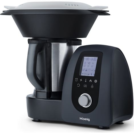 HKoenig HK8 Robot de Cocina Multifunción, Robot Inteligente Profesional, Potencia 100 W, 15 Programas de Cocinado, 10 Velocidades, Capacidad 2.5 L, Temperatura Regulable hasta 120ºC, Pantalla Digital