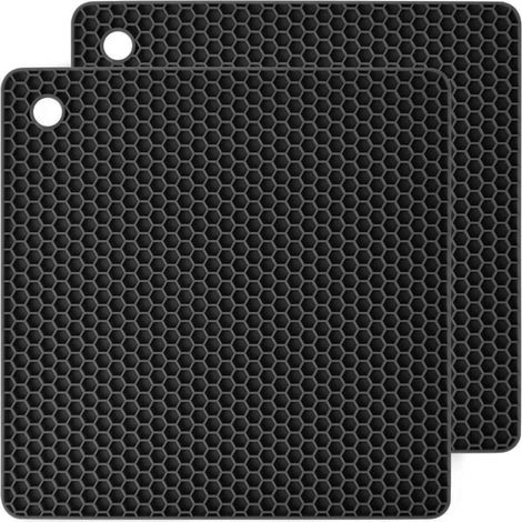 Dessous De Plat - Silicona Resistente Al Calor - Para Ollas Y Sartenes - Cuadrados - 2 Unidades (1/5)