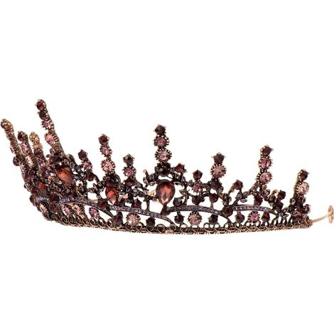 Corona barroca vintage de aleación, tiara brillante para mujer (1/5)