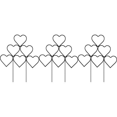 3Pcs Heart-Shaped Stackable Plant Climbing Trellises (1/5)